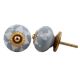 Grey Floral Ceramic Knob